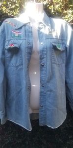 Vintage 70s Fox Run Embroidered Denim Jacket